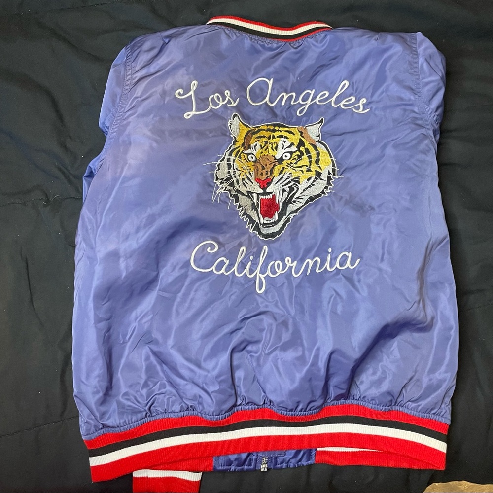 Los Angeles letterman college style jacket with tiger plus size forever 21